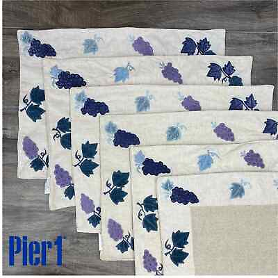 #ad Pier One Set of 6 Grape Placemats $20.00