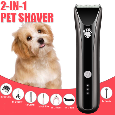 #ad Pet Professional Dog Grooming Clippers Kit For Dog Cat Hair Trimmer Scissors USA $9.90