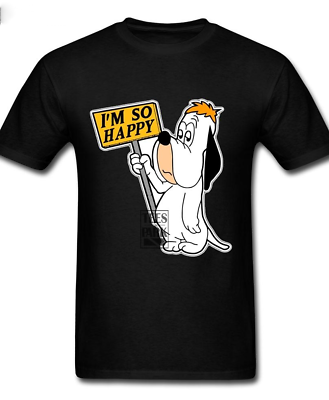 #ad Droopy Dog im so happy T shirt Black Funny Unisex S to 5XL JJ3566Model $25.99