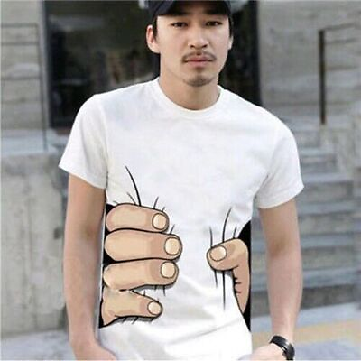 #ad Hot New Men#x27;s Fashion 3D Printed T Shirt Big Hand Funny Sleeve Short Tee Shirt $9.62