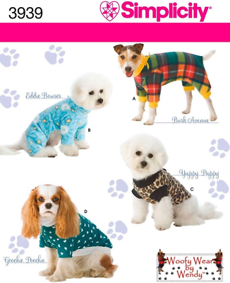 #ad Pajama and Coat Dog Clothing Sewing Pattern Pet Sizes S L $20.99