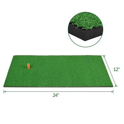 #ad 12quot; x 24quot; Golf Practice Grass Mat Backyard Training Hitting Driving Range W Tee $17.99