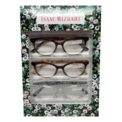 #ad Isaac Mizrahi 3 PACK Gift Box Women#x27;s Reading Glasses TortoiseCrystalRed 2.00 $29.95