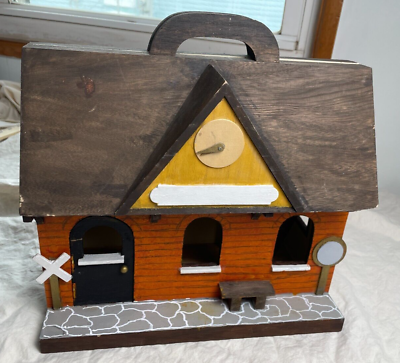 #ad Wooden Handmade Doll House Train Station Miniature Rustic 14quot;x13quot;x8quot; 2 Levels $16.00