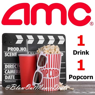 #ad AMC Movie Theaters 1 Large Drink 1 Large Popcorn $14.95