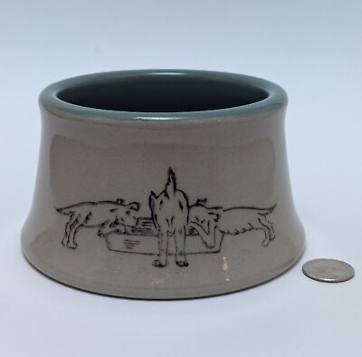 #ad RARE Denby Stoneware Pottery Dog Food Bowl Cute $39.99