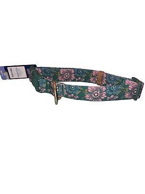 #ad Top Paw Green Pink Floral Fashion Dog Collar Small 10 14 in $4.97