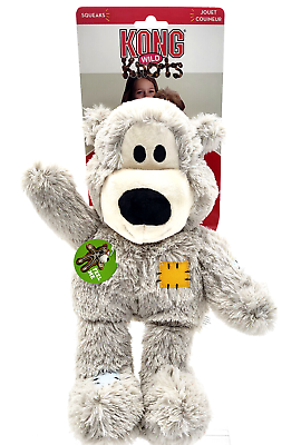 Kong Wild Knots Bear XL Light Gray Squeaky Plush Dog Toy $17.89