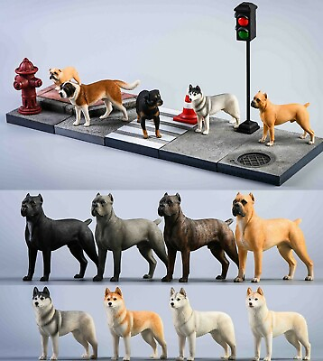 #ad JXK 1:12 Scale Dog Scene Model Husky Cane Corso Rottweiler Bulldog Animal Decor $35.99