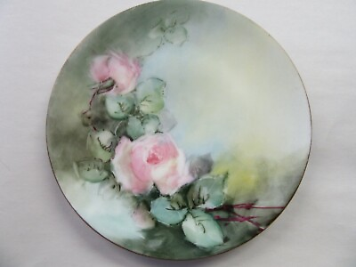 #ad Beautiful Antique Thomas of Bavaria 6quot; Plate Signed Mattee Roses. $30.00