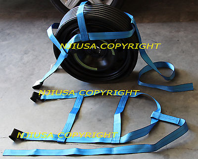 #ad DEMCO Car tire Basket Straps Adjustable Tow Dolly Wheel Net Set Flat Hook Bluex2 $25.96