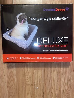 #ad Dog Booster Car Seat Black Grey Deluxe Devoted Doggy $28.00