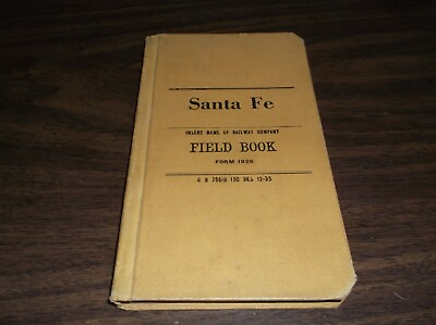 #ad 1935 SANTA ATSF FORM 1926 USED EMPLOYEE FIELD NOTE BOOK $20.00