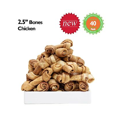 MON2SUN Dog Rawhide Knot Bones 2.5 Inch for Puppy and Small Dogs Chicken Flavor $21.99