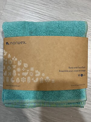 #ad Norwex Deluxe Face Body Cloth Teal Carribean Limited Edition New 3 Piece $31.50