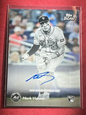 #ad 2023 Topps Black And White Topps Bamp;W 🔥 MARK VIENTOS AUTO RC #90 A COLOR # 49 $44.99