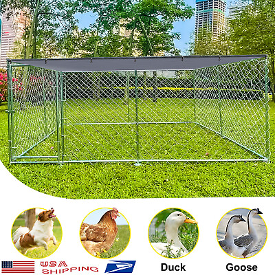 #ad 10#x27;x10#x27; Outdoor Dog Kennel Heavy Duty Metal Dog Cage for Dog Playpen w Roof $234.81
