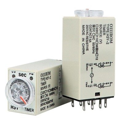 #ad 1* H3Y 2 AC220V DC24V 60s Power on Delay Timer Relay 8 Pins 2 Normally Open C $11.48