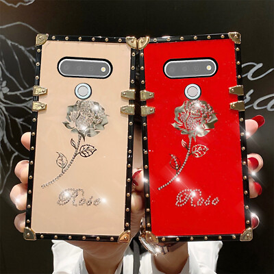 For LG stylo 6 case k51 phone cover sqaure cute flower bling for girl WOMEN gift $8.59