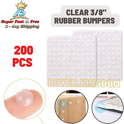 #ad 200 Cabinet Door Bumpers Kitchen Silent Protect Pad Cushion Adhesive Transparent $13.66