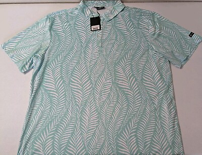 #ad Green Side Golf Polo Shirt Men#x27;s Size XXL Green White Sweet Vines Short Sleeve $35.89