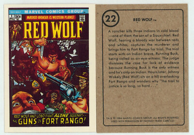 #ad Red Wolf #1 Card 1984 Marvel First Issue Covers Gil Kane Art Western Comics $7.99
