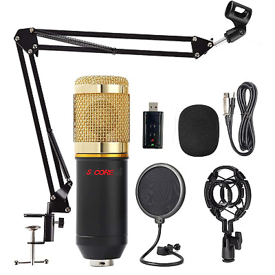 #ad 5Core Condenser Microphone Kit w Arm Stand Game Chat Audio Recording USA $23.99
