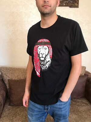 #ad Printing Clothes UNISEX T Shirt Shmagh The Jordanian Lion Black Color $49.99