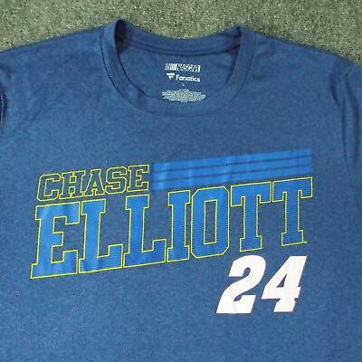 #ad Nascar Chase Elliot Shirt Mens Large Blue #24 Cotton Fanatics Short Sleeve $14.99