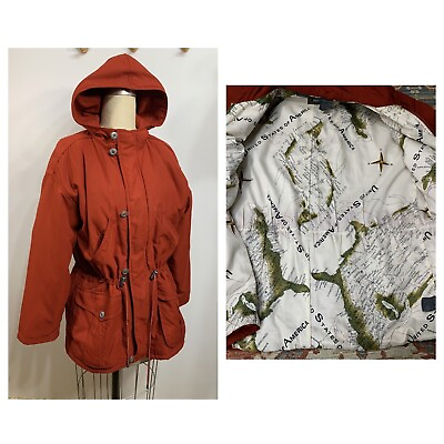 #ad Vintage Coat 1990s Cargo Jacket Liz Womens Small $22.00