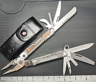 #ad Leatherman Rebar Multi Tool Stainless Steel Excellent USED W Leather Sheath $54.50