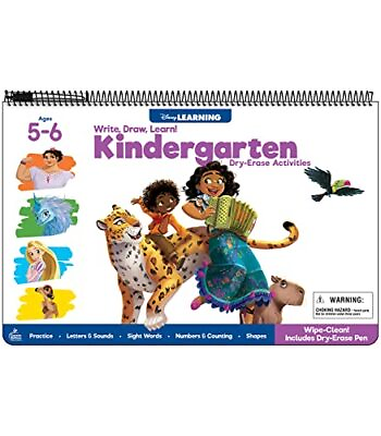 #ad Disney Learning Write Draw Learn Kindergarten Workbooks Dry Erase Alphab... $48.74