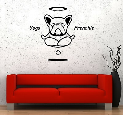 #ad Wall Decal Yoga Dog Meditation Funny Pet Fitness Vinyl Sticker ed1633 $68.99