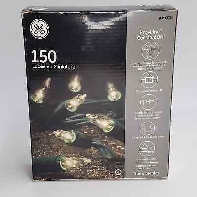 #ad GE 150 Miniature Lights 43#x27;ft Green Wire Indoor Outdoor White Color Clear $16.50