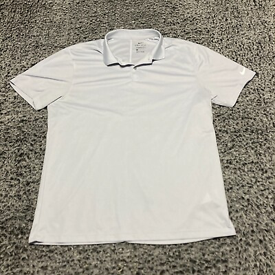 #ad Nike Golf Standard Fit Dri Fit Polo Shirt Mens Light Blue Short Sleeve Large $14.95