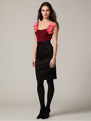 #ad NEW Jay Godfrey Rothschild Ruffle Shoulder Dress Size 4 MSRP $444.00 $149.95
