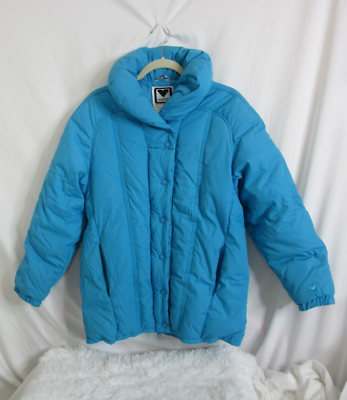 #ad Obermeyer Puffer Ski Snow Jacket Duck Down Coat Blue Angel Size 8 Vintage $85.00