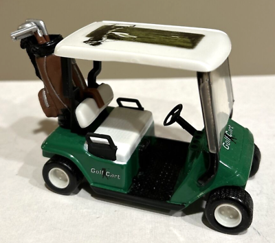 #ad Country Club Golf Cart Diecast PULL BACK ACTION TOY Green Metal Plastic Accents $19.95