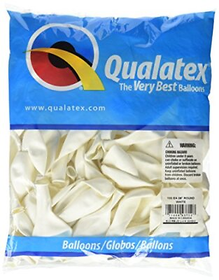 #ad Qualatex 9quot; White Latex Balloons 100ct $18.99