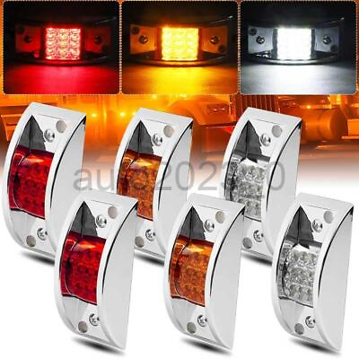 #ad Red Yellow White 12 LED Sealed Chrome Side Marker Truck Trailer Clearance Lights $12.98