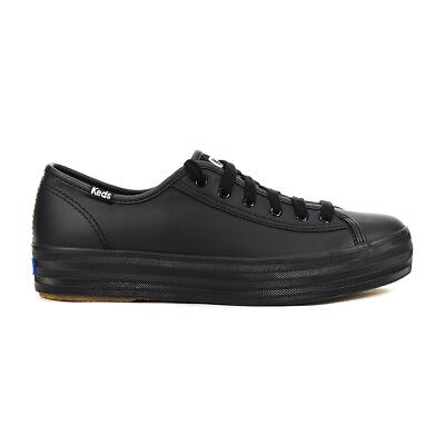 #ad Keds Triple Kick Leather Black Platform Sneakers WH57311 $67.99