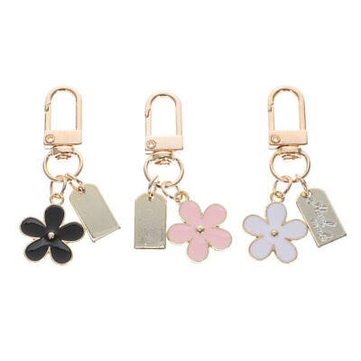 #ad 3Pcs Cute Keychain Decorative Key Chain Flower Purse Charm Key Chain $3.62