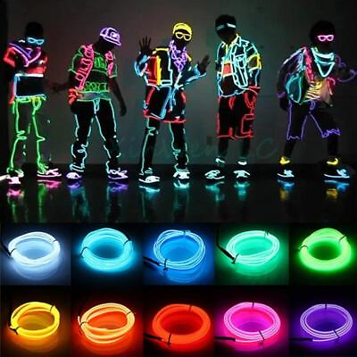 #ad Christmas Dance Party Diy Costumes Clothing1m 3m 5m Glow El Wire Cable LED Neon $8.99