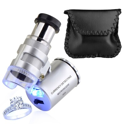 #ad 60X Magnifying Magnifier Jeweler Eye Jewelry Loupe Loop Led Light $9.99
