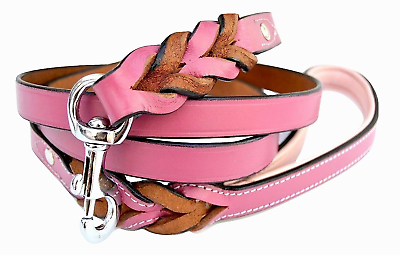 #ad STG Handmade Leather Pink Braided Dog Leash For Large Dog 6ftx3 4quot; lot of 10 $249.30