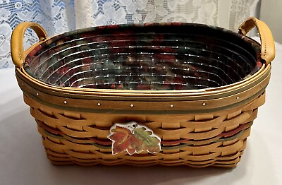 #ad Longaberger 2001 Autumn Reflections Large Daily Blessings Basket #10656 Combo $50.00