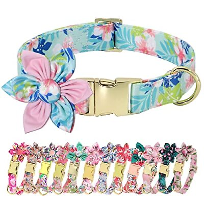#ad Cute Girl Dog Collars for Small Medium Large Dogs Multiple Floral Patterns Fe... $24.23