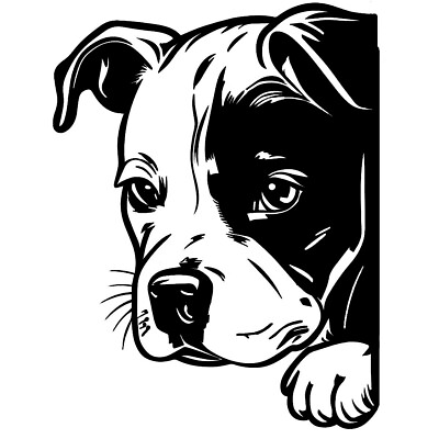 #ad Pitbull Puppy Peeking Black Vinyl Decal Car Truck Window Tablet Notebook Laptop $4.24