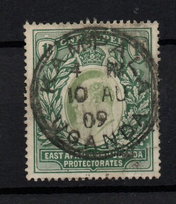 #ad British East Africa KEVII 1904 1R green SG26 Kampala CDS used WS28767 GBP 8.00