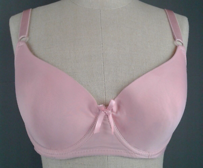 #ad Mamia Ladies Pink Padded Polyester Underwire Bra Size 34 D 12 $8.99